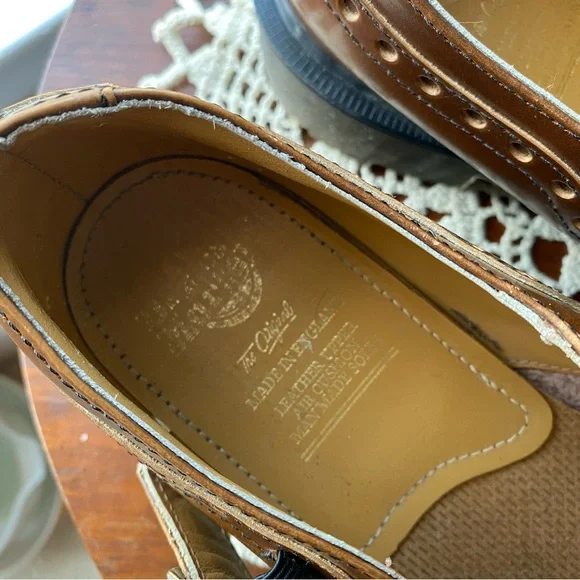 RARE Vintage 90s Doc Martens 8307-AW004 Brown Leather Mary Jane Platform Loafers - Picture 10 of 16